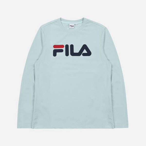 Camisetas Fila Mulher Turquesa - Fila Linear Logo L/S Loja Online Portugal,IKEU-83524